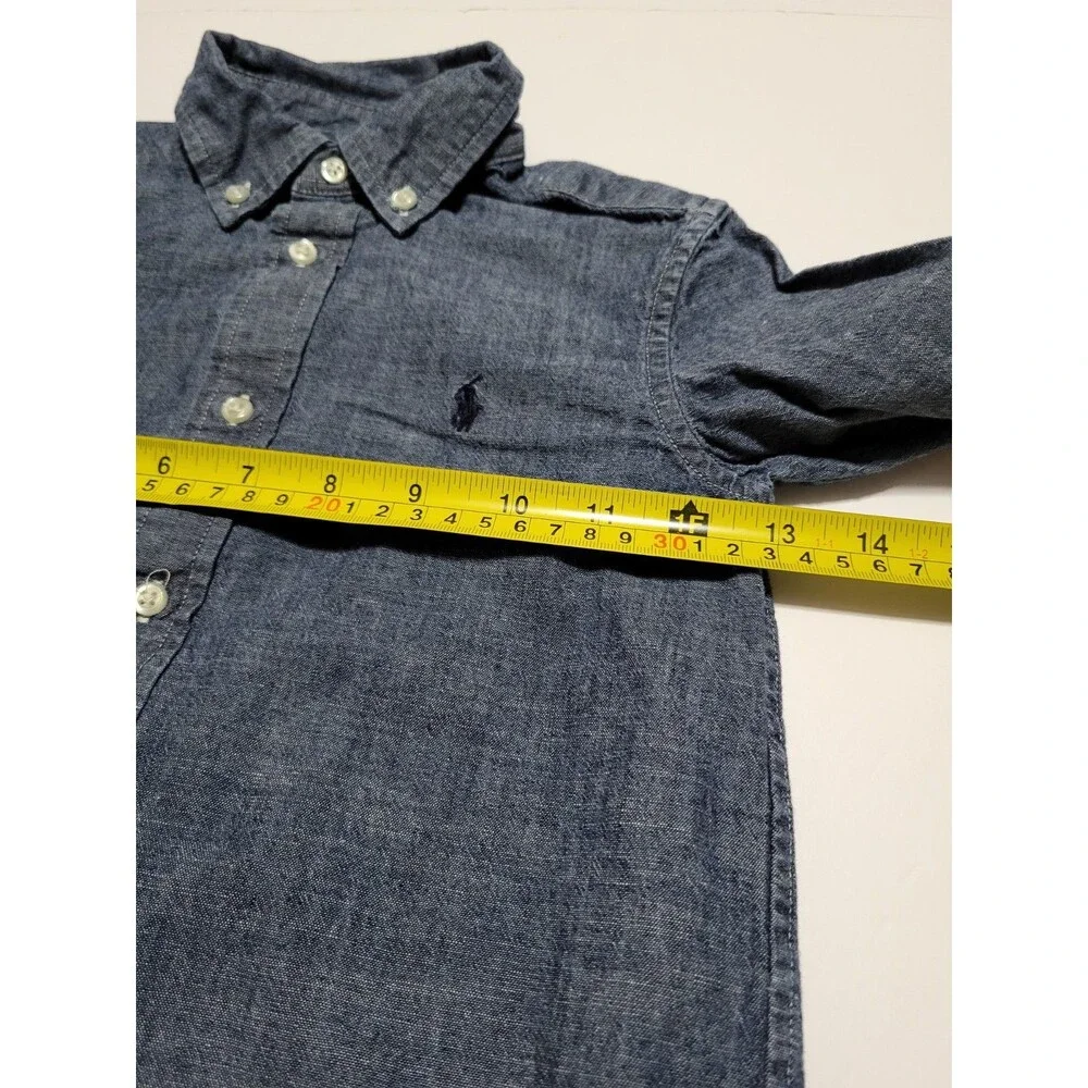 (#L3) Ralph Lauren Chambray Button Down Boys 5 Long Sleeve Blue Classic
